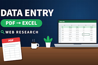do data entry, PDF to excel, and spreadsheet tasks