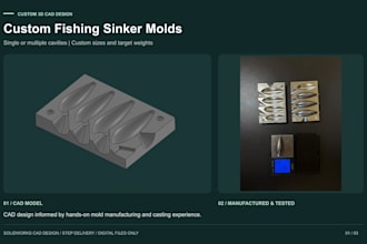 design custom fishing sinker molds in solidworks