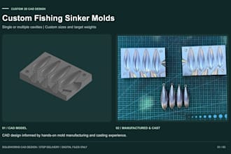 design custom fishing sinker molds in solidworks