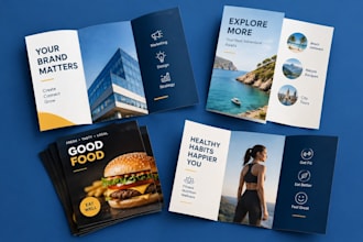 design trifold bifold brochures, leaflets, pamphlets and promotional flyers