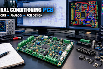 design a professional signal conditioning pcb for sensors analog system pcb adc