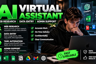 be your virtual assistant for web research, data entry and admin support