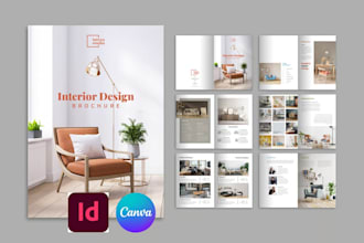 design brochure booklet, catalog for furniture kitchen cabinet, flooring company