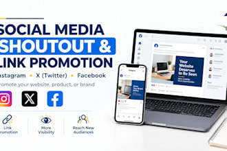 promote your website link with instagram twitter facebook shoutout to USA