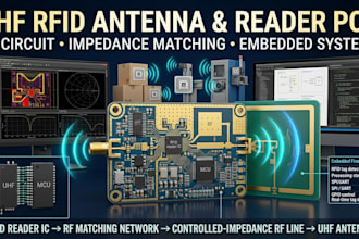 design uhf rfid antenna, reader pcb and high frequency rf circuit embedded