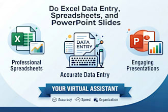 do excel data entry spreadsheets and powerpoint slides