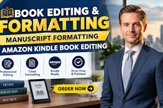 book editing and formatting, manuscript formatting, amazon kindle book editing