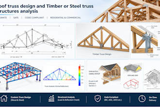 design roof truss and analyze timber or steel truss structures