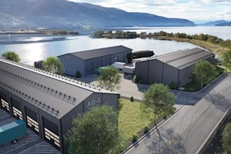 remodel warehouse commercial building,cgi exterior render,logistic center design