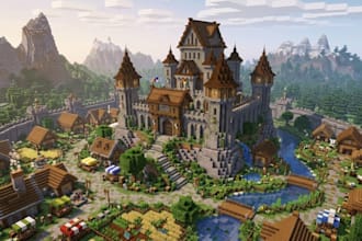 build custom minecraft village castle medieval kingdom and fantasy map