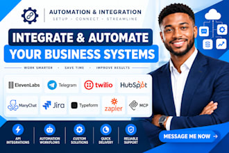 integrate elevenlabs telegram twilio hubspot manychat jira typeform zapier mcp