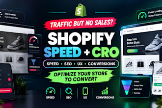 optimize shopify store speed, SEO, UX and conversion rate to increase sales