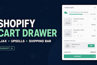 customize shopify cart drawer with ajax cart and upsells