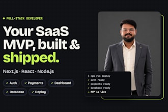 build a full stack saas mvp with nextjs react and nodejs