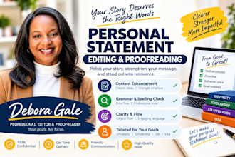 edit MBA, law school and scholarship personal statement, sops, motivation letter
