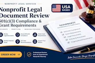 review nonprofit legal documents, 501c3 compliance and grant requirements