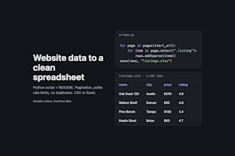 build a python web scraper that exports clean data to CSV or excel