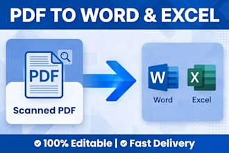convert scanned pdf, image, handwritten to word and excel