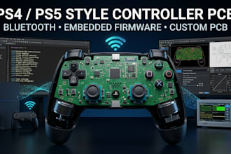 design ps4 ps5 style controller pcb with bluetooth and embedded firmware