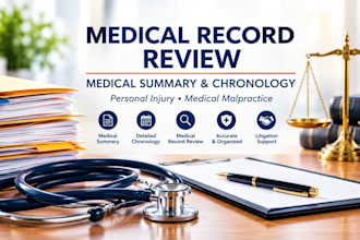 provide professional medical summary and medical chronology for personal injury