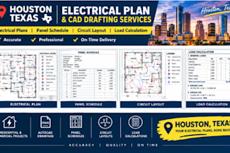 houston texas electrical plan, panel schedule, circuit layout, load calculation