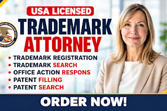 be your licensed US trademark attorney trademark registration patent filing logo