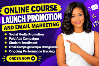 online course launch promotion student enrollment and email marketing