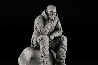 sculpt realistic figures from pictures,life like memorial statue sculpt,2d tostl