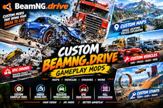 custom unique beamng drive gameplay mods, beamng map, car crash