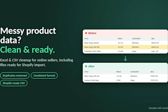 clean up your excel and CSV product data