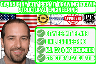 city permit drawing civil structural engineer in california new york new jersey