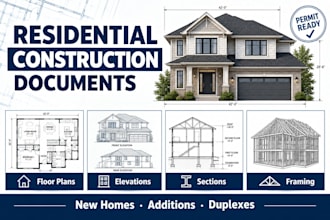 create residential construction documents for permit