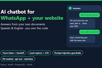 build a secure ai chatbot for whatsapp and your website