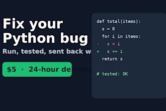fix your python script or bug fast