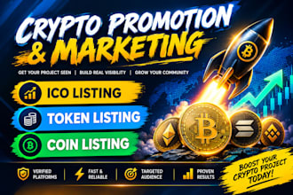do crypto promotion by submitting token listing coin listing and ico listing
