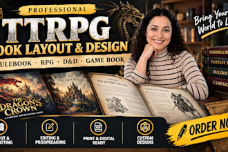 design ttrpg book layout rpg rulebook d and d formatting game book pdf