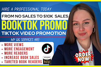 do booktok promotion, amazon kdp tiktok shop booktok author smm book promotion