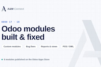 customize, fix or develop odoo 17 and 18 modules