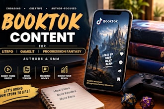 create booktok content for litrpg, gamelit and progression fantasy authors