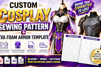create custom cosplay pattern eva foam armor dress garment sewing pattern pdf