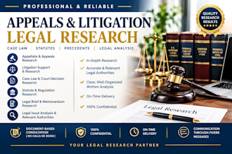 assist with legal research for appeals and litigation