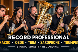 record professional kazoo, oboe, tuba, saxophone and trumpet
