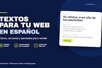write spanish copy for your landing page or website