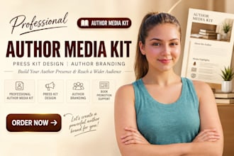 author media kit, press kit design, author branding, book publicist, media kit