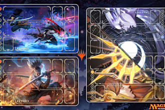 design custom playmat, tcg, mtg, commander playmat, anime playmat illustration
