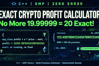 build exact crypto profit calculator in cpp using gmp with zero rounding errors