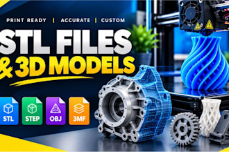 create custom stl files and 3d models for 3d printing