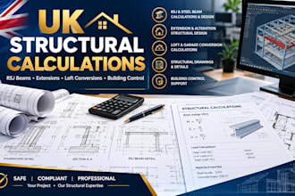 provide UK structural calculations, rsj beam design and engineering drawings