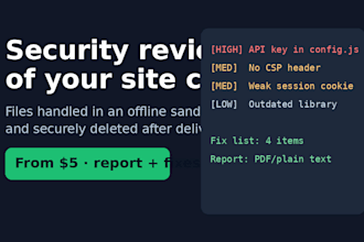 review your website code and config for security issues