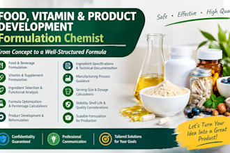 do food formulation, vitamin and product development formulation chemist